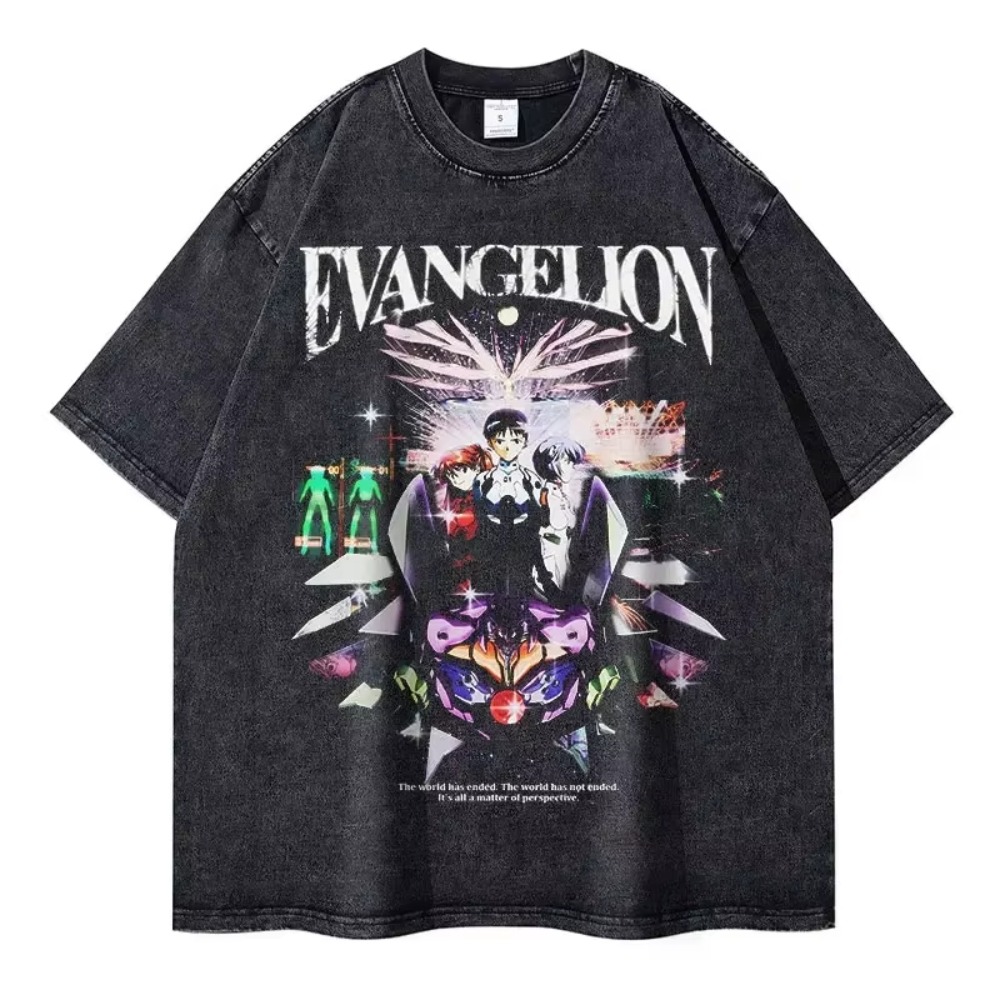 오버사이즈 남성 티셔츠 의류 EVA 애니메이션 스트리트 - Anime Merchandise Shop 리뷰 및 가격